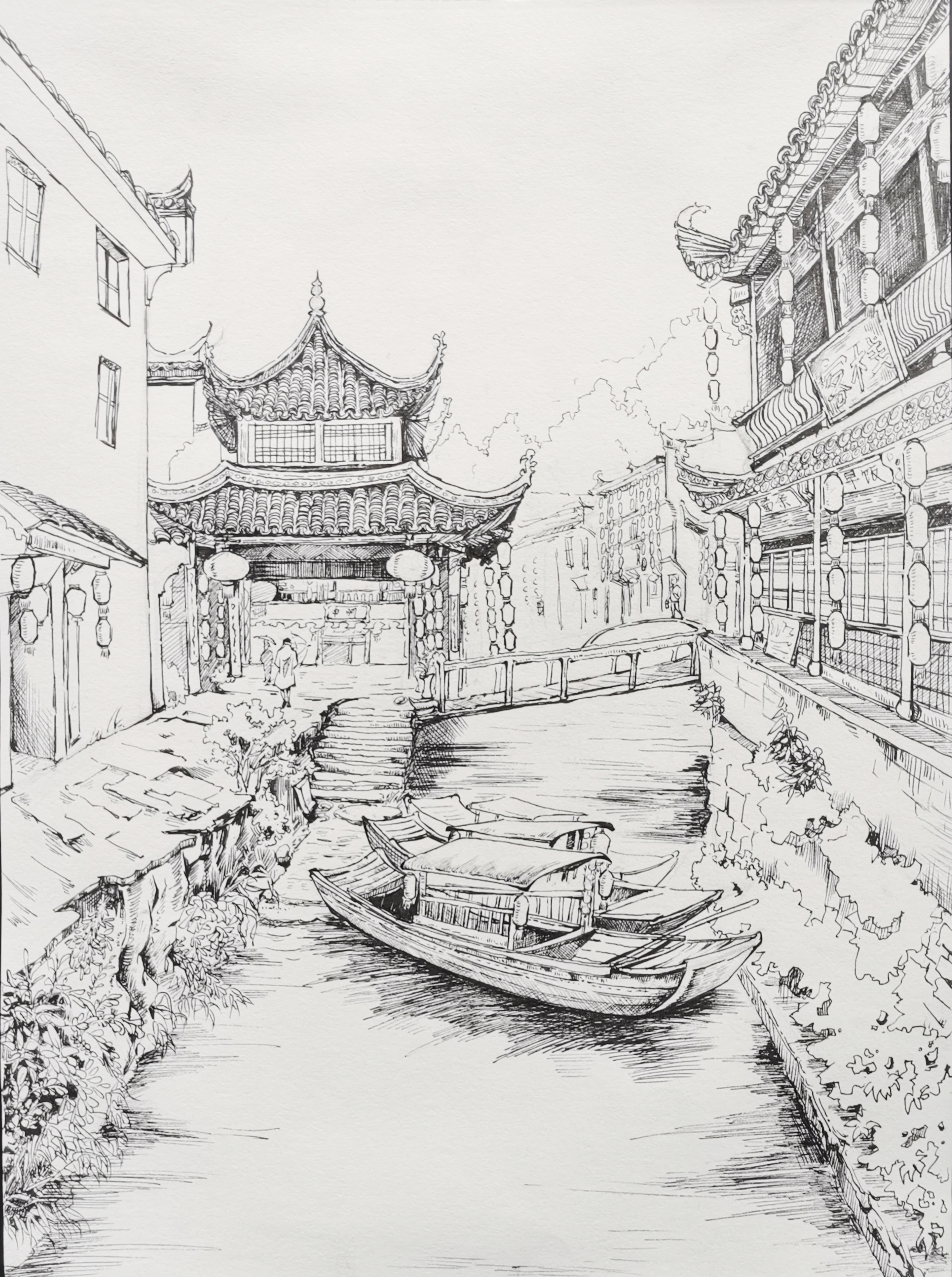 有色彩斑斓,笔触轻松的油画,更有水墨淋漓,线条灵动的国画,含括风景